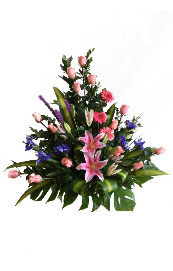 ARREGLO TROPICAL DE 12 ROSAS